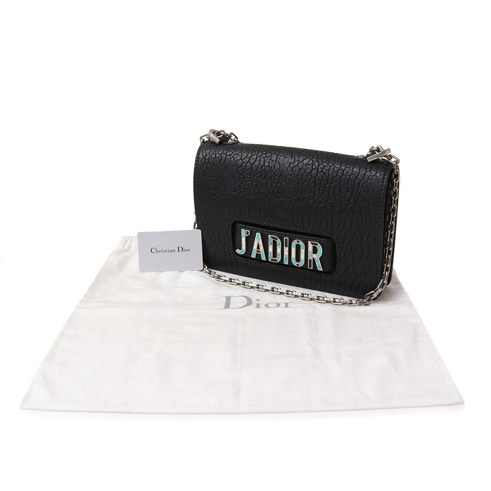 Dior  J'A Flap Christian Lambskin Chain Mosaic Black Bag Shoulder
